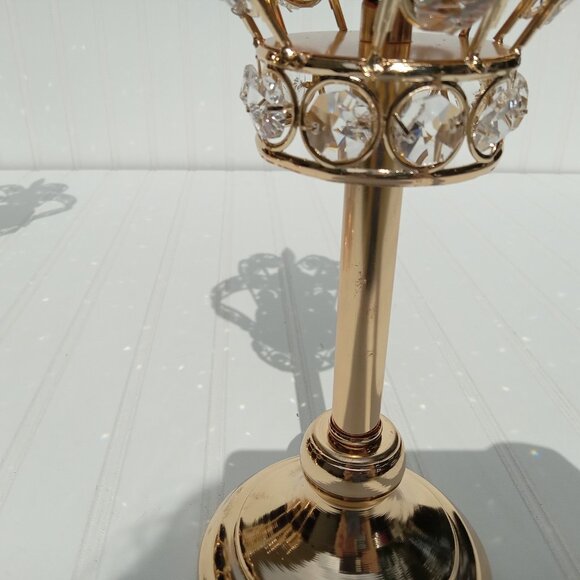 Golden Crown Candlesticks Crystal Candle Holders Tealights SET OF 4 Princess - Picture 11 of 16
